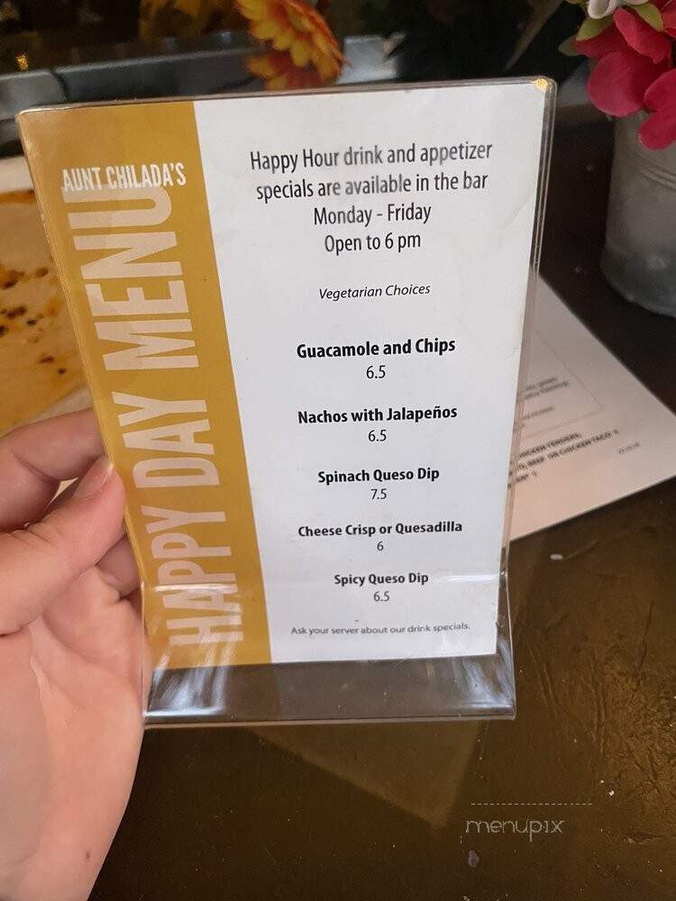 Aunt Chilada's Squaw Peak - Phoenix, AZ menu_pic