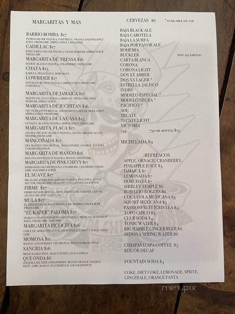 La Guadalupana Restaurante - Phoenix, AZ menu_pic