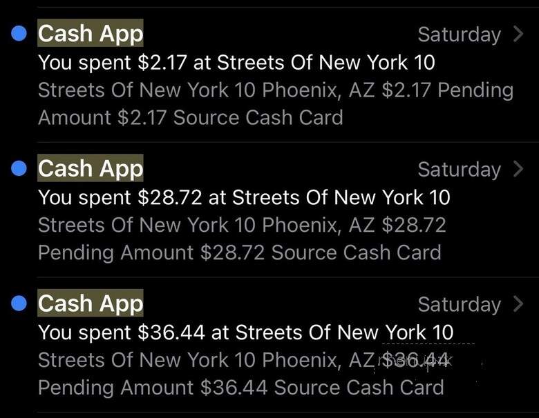 Streets Of New York - Phoenix, AZ menu_pic