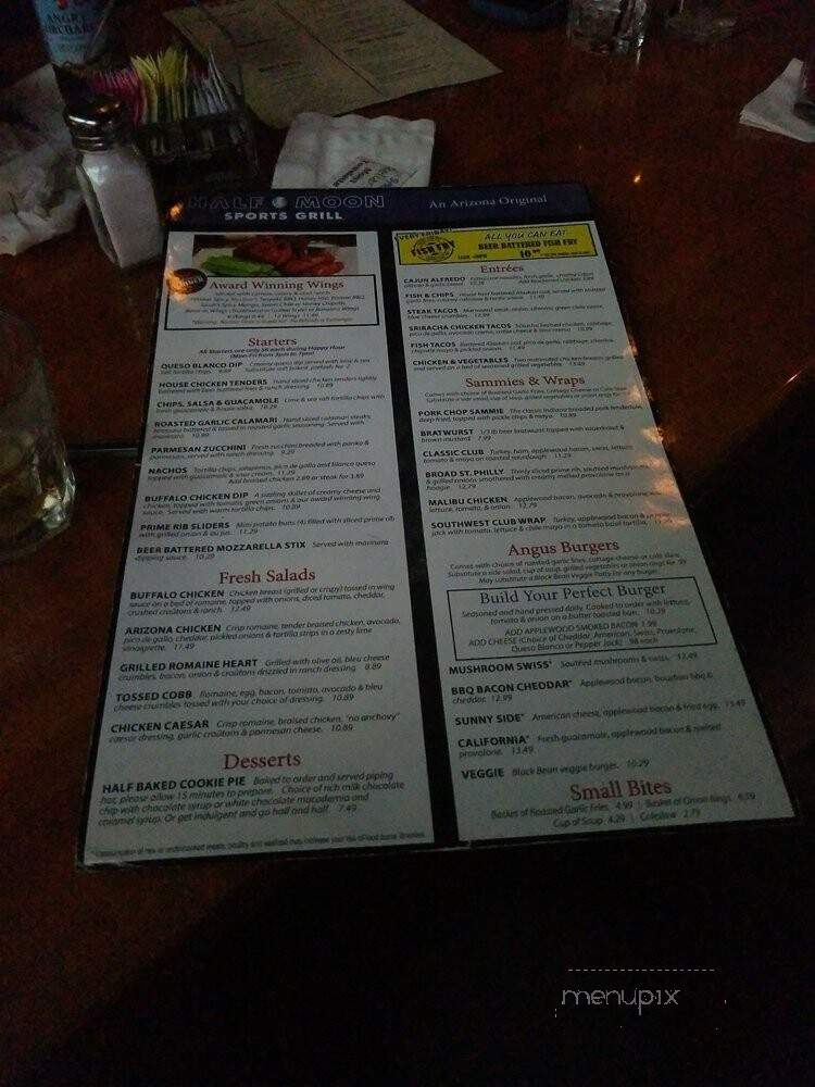 Half-Moon Sports Grill - Phoenix, AZ menu_pic