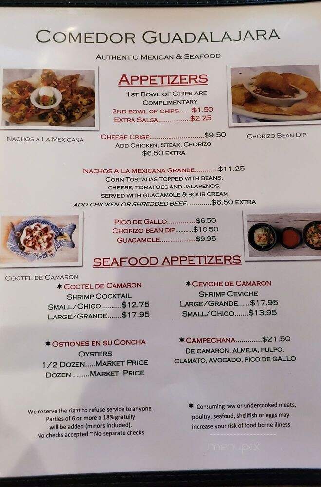 Comedor Guadalajara - Phoenix, AZ menu_pic