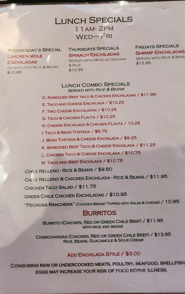 Comedor Guadalajara - Phoenix, AZ menu_pic
