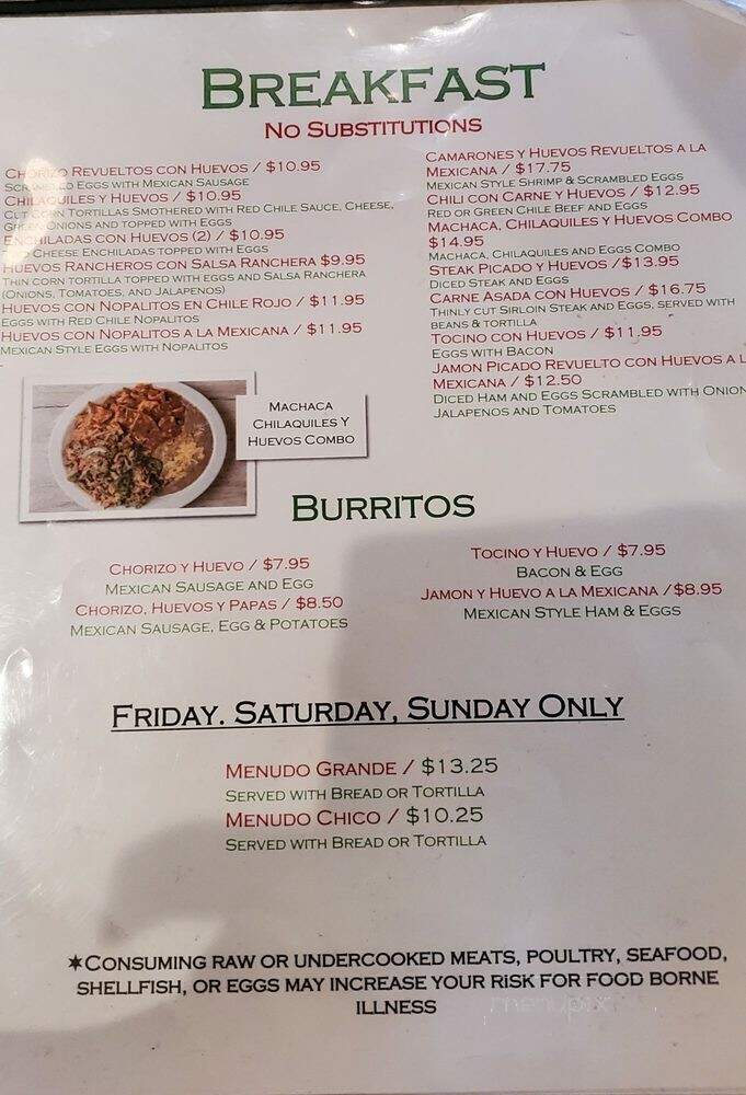 Comedor Guadalajara - Phoenix, AZ menu_pic