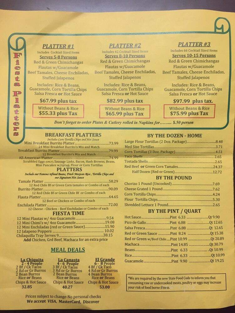 La Canasta Capitolio - Phoenix, AZ menu_pic