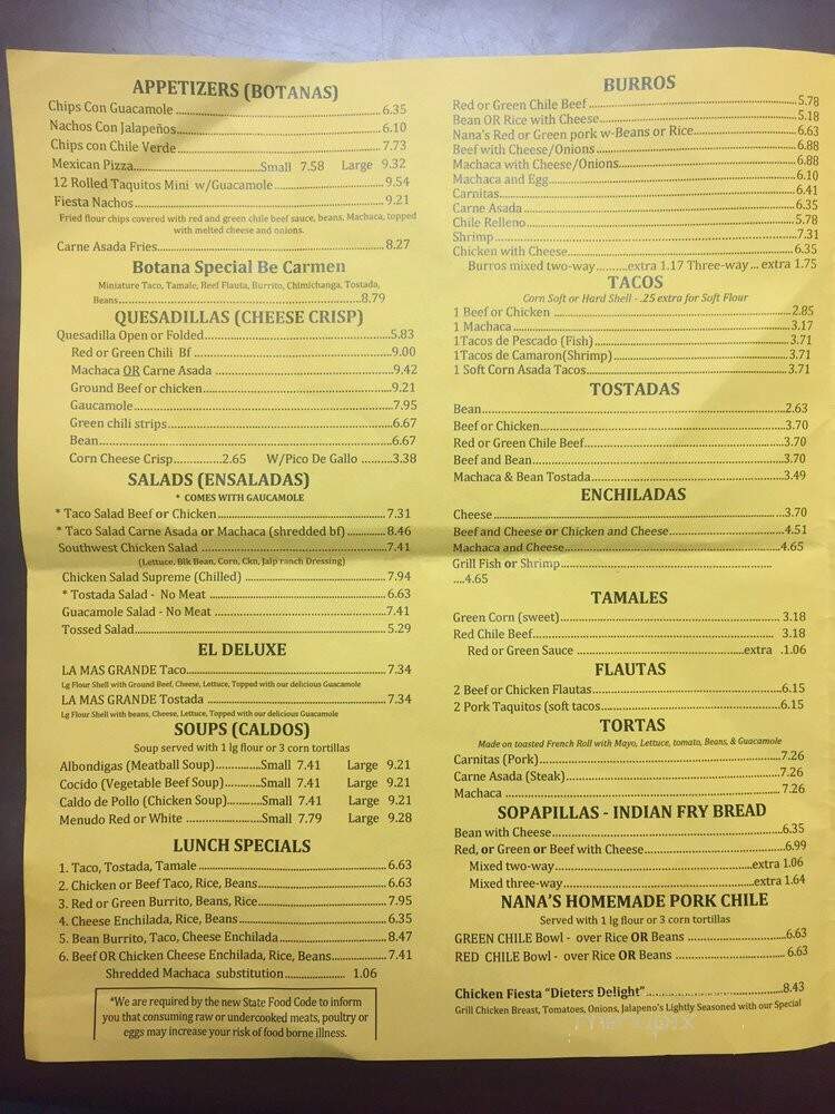 La Canasta Capitolio - Phoenix, AZ menu_pic
