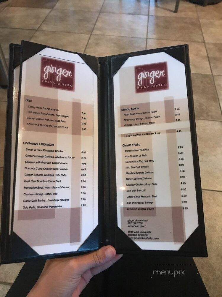 Ginger China Bistro - Glendale, AZ menu_pic
