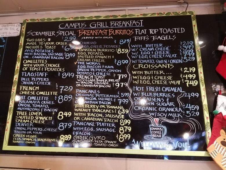 Campus Coffee Bean - Flagstaff, AZ menu_pic