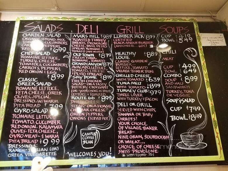 Campus Coffee Bean - Flagstaff, AZ menu_pic