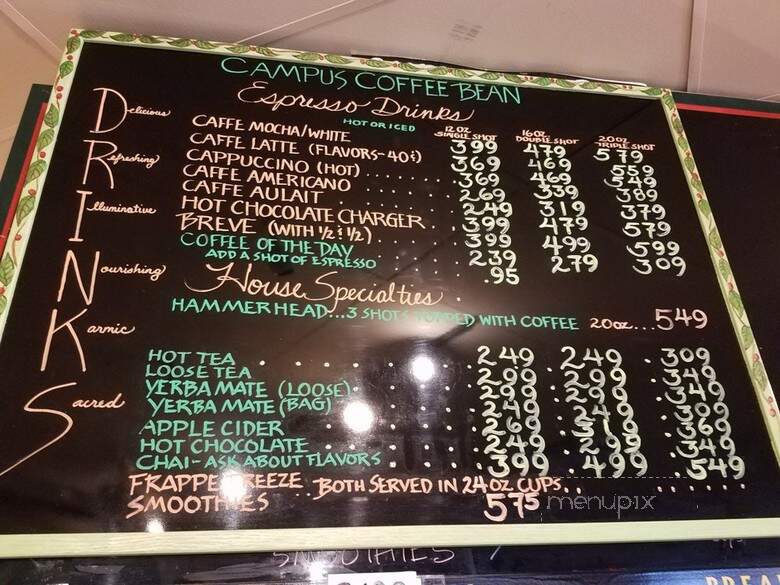 Campus Coffee Bean - Flagstaff, AZ menu_pic