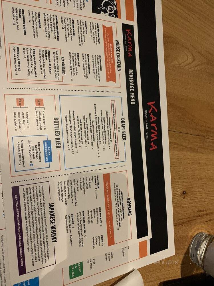 Karma Sushi Bar & Grill - Flagstaff, AZ menu_pic