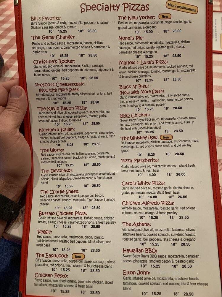 Bill's Place - Prescott, AZ menu_pic
