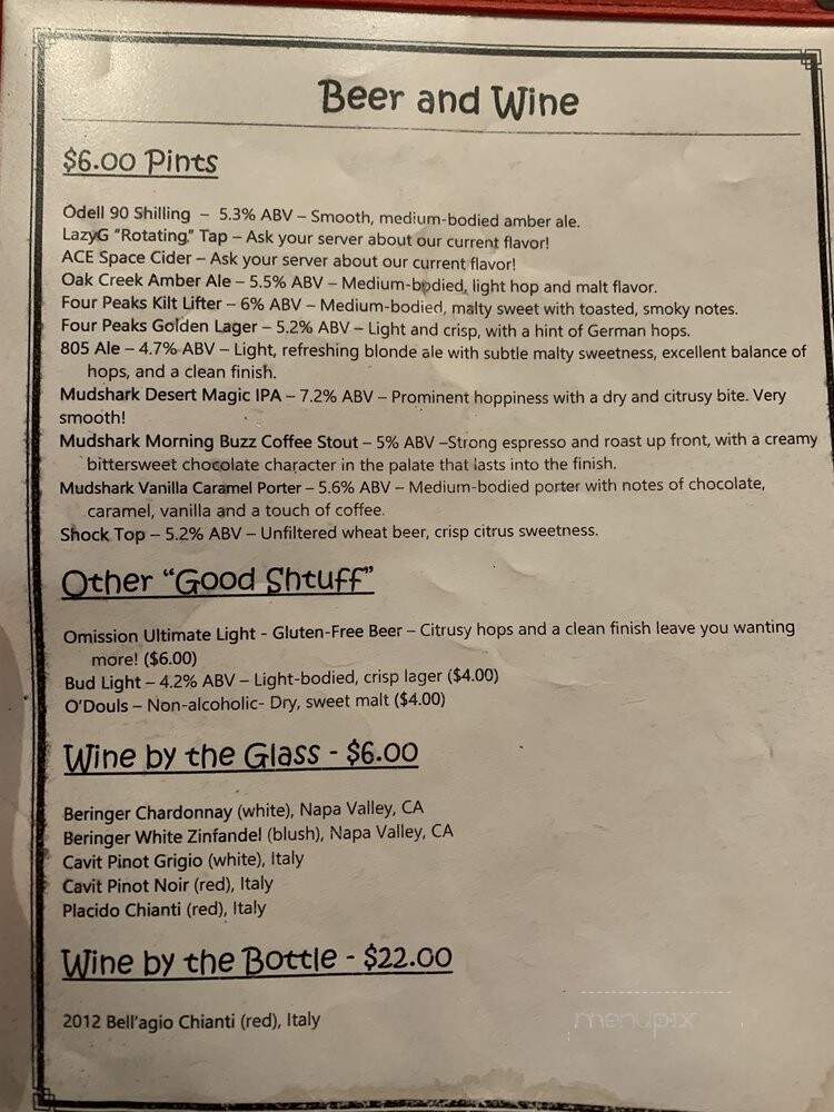 Bill's Place - Prescott, AZ menu_pic