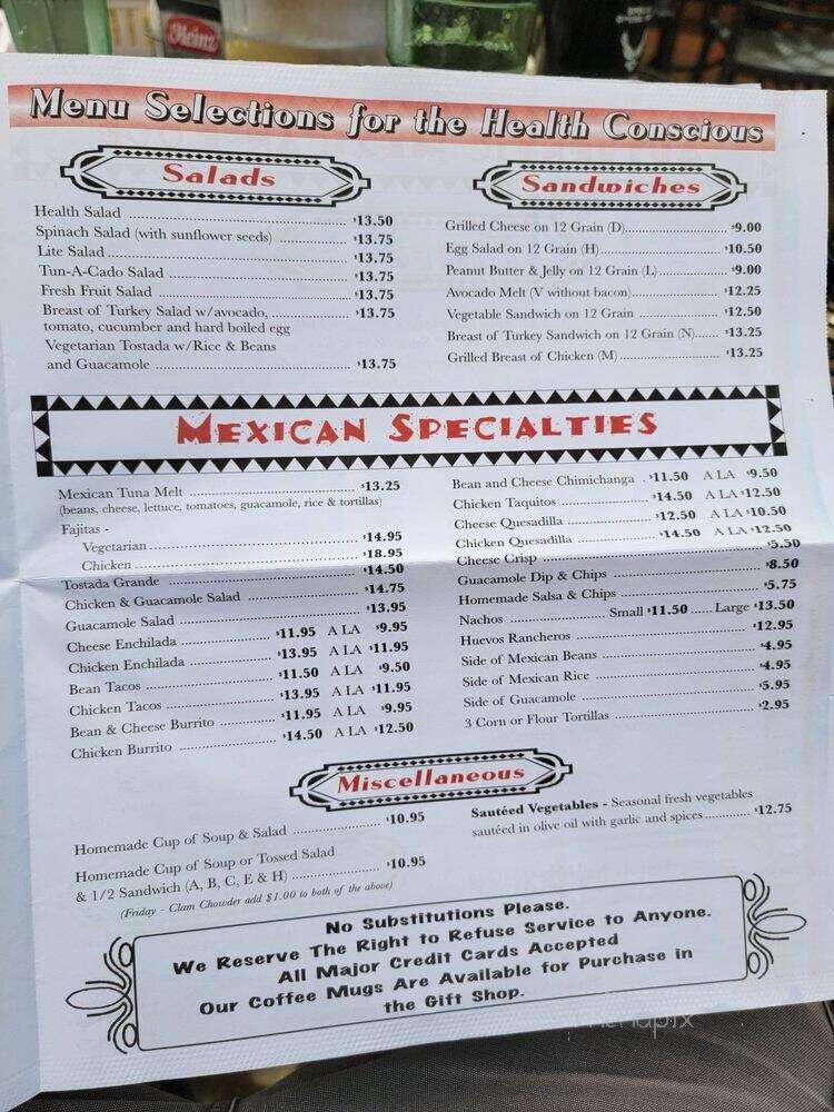Coffee Pot Restaurant and Gift Shop - Sedona, AZ menu_pic