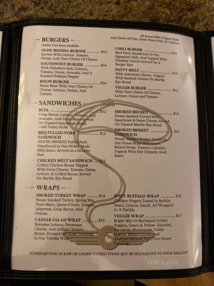 Olde Sedona - Sedona, AZ menu_pic