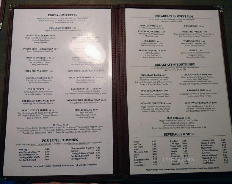 Keiser's West - Sedona, AZ menu_pic