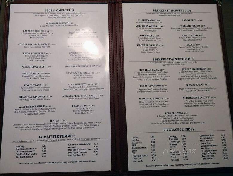 Keiser's West - Sedona, AZ menu_pic