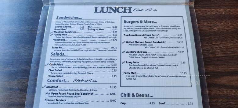 Aunt Nancy's Family Restaurant - Show Low, AZ menu_pic