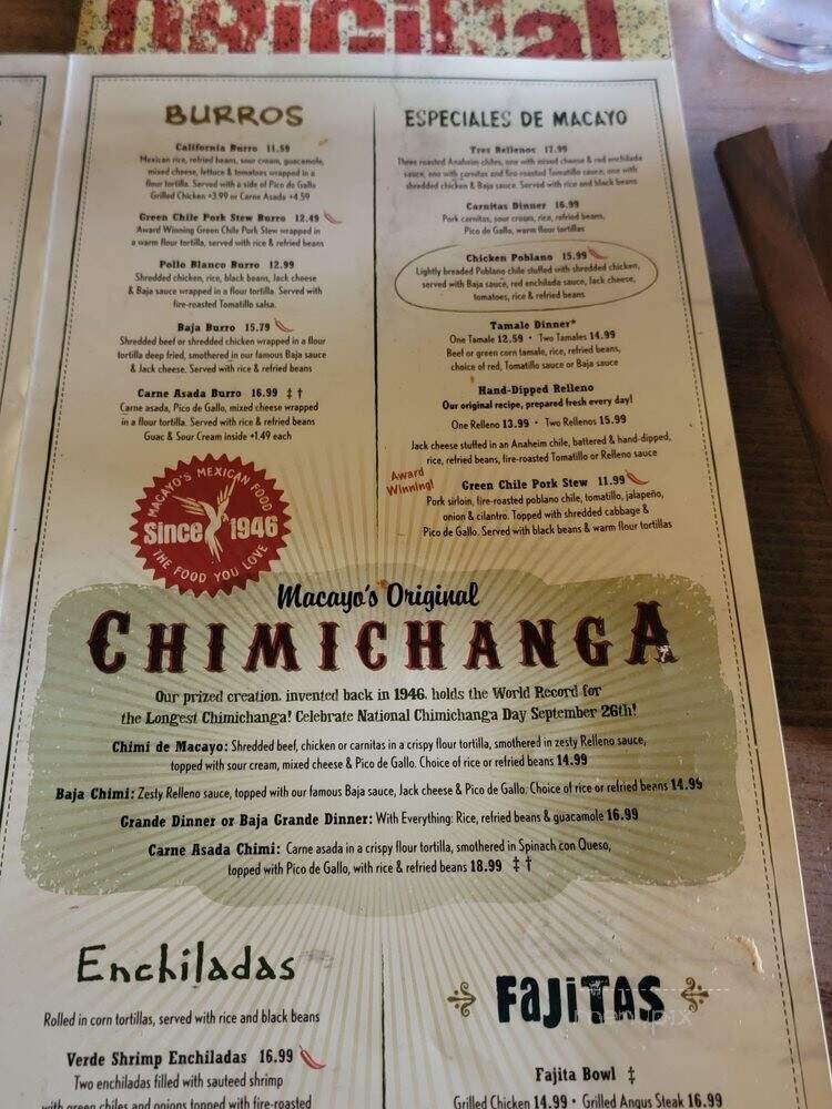 Macayo's Mexican Restaurants - Surprise, AZ menu_pic
