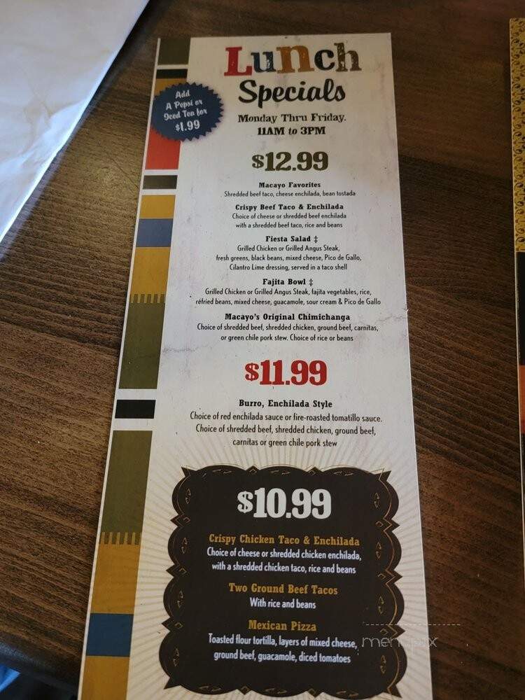 Macayo's Mexican Restaurants - Surprise, AZ menu_pic