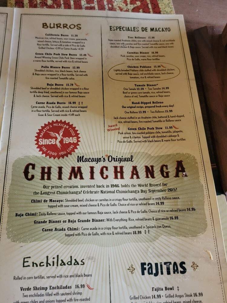 Macayo's Mexican Restaurants - Surprise, AZ menu_pic