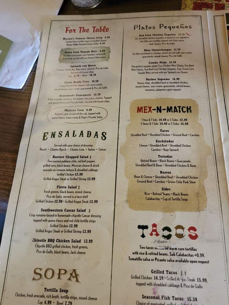 Macayo's Mexican Restaurants - Surprise, AZ menu_pic