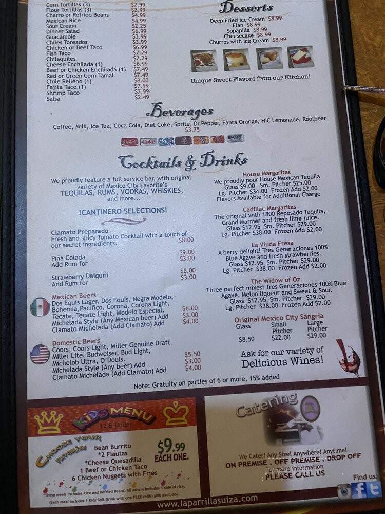 La Parrilla Suiza - Tucson, AZ menu_pic