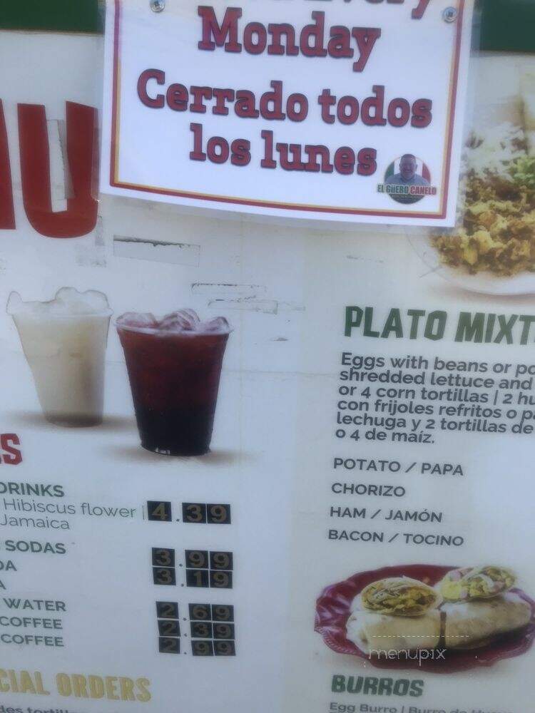 El Guero Canelo - Tucson, AZ menu_pic