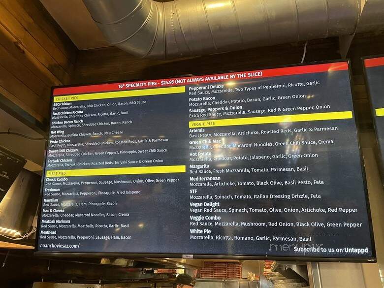 No Anchovies - Tucson, AZ menu_pic