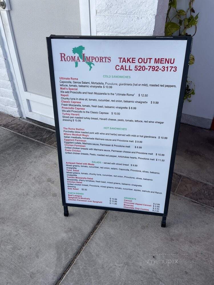 Roma Imports Italian Caterers - Tucson, AZ menu_pic