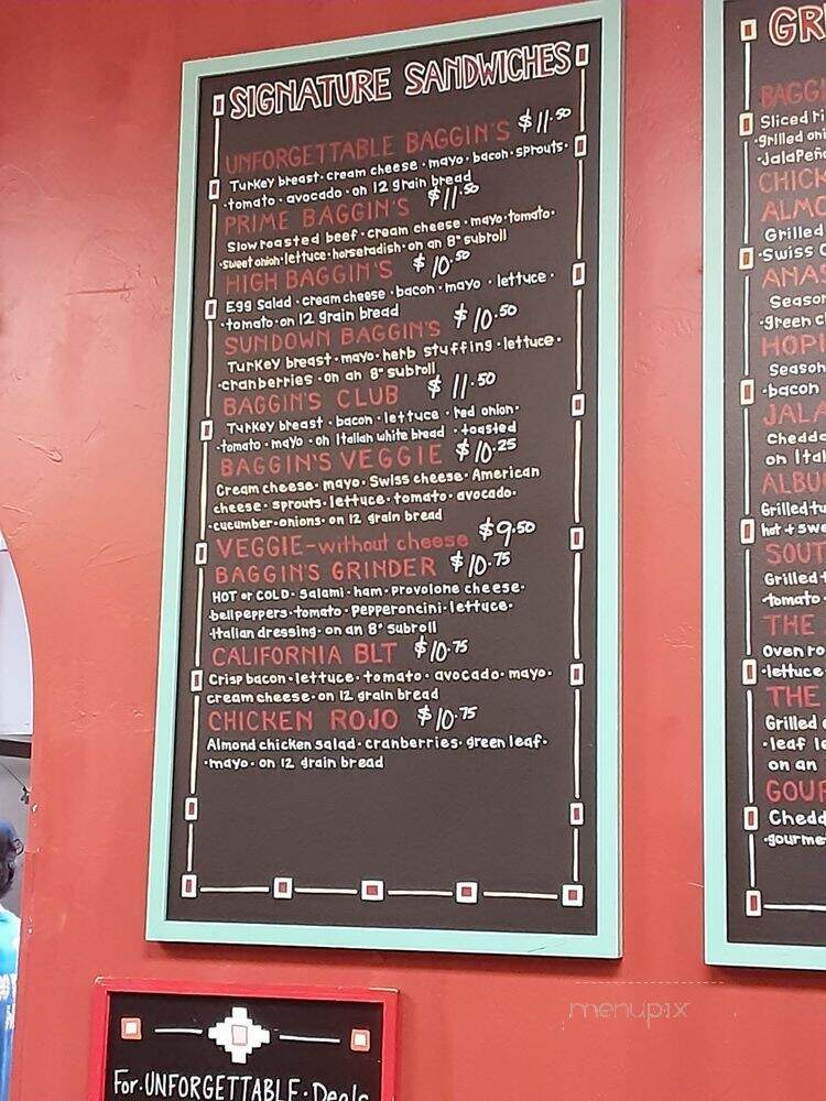Baggin's Gourmet Sandwiches - Tucson, AZ menu_pic