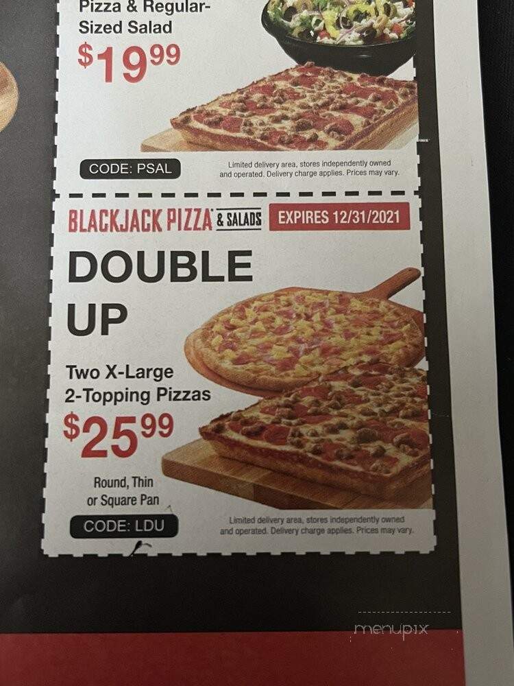 Blackjack Pizza - Tucson, AZ menu_pic