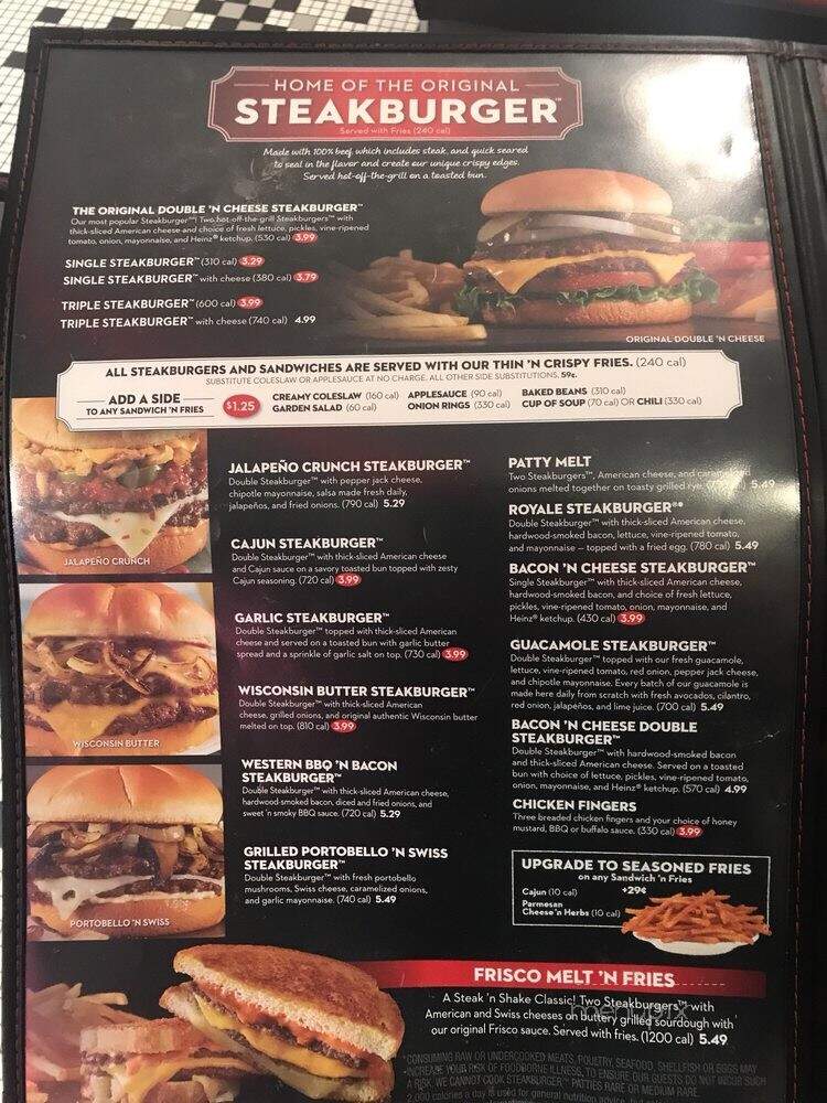 Steak 'n Shake - Indianapolis, IN menu_pic