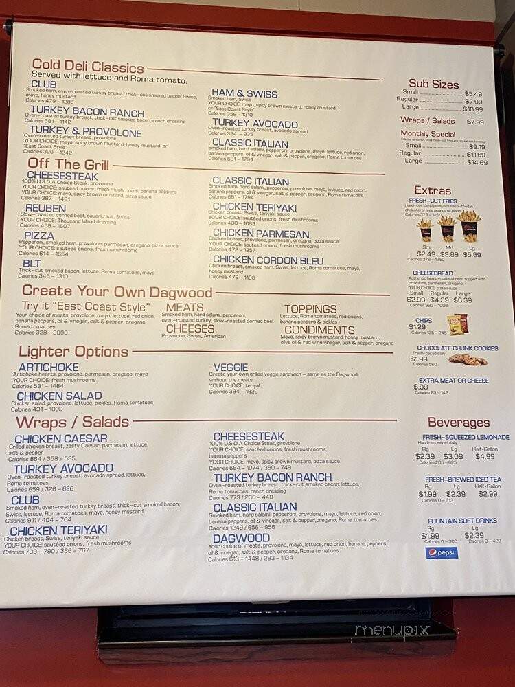Penn Station East Coast Subs - Indianapolis, IN menu_pic