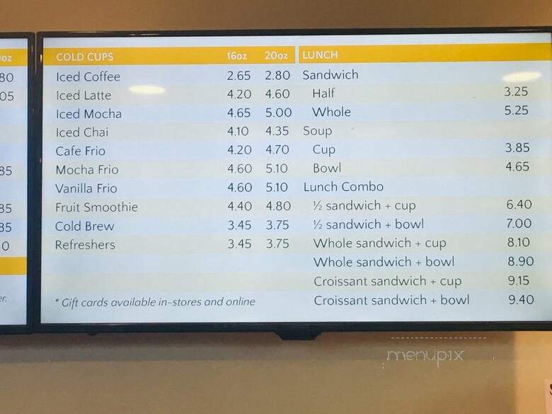 Cups Coffee Bar - Indianapolis, IN menu_pic