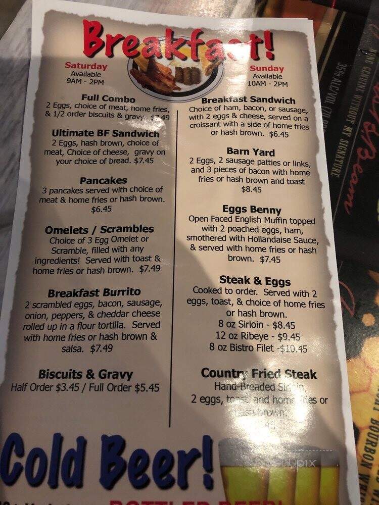 Gg's Bar & Grill - Indianapolis, IN menu_pic