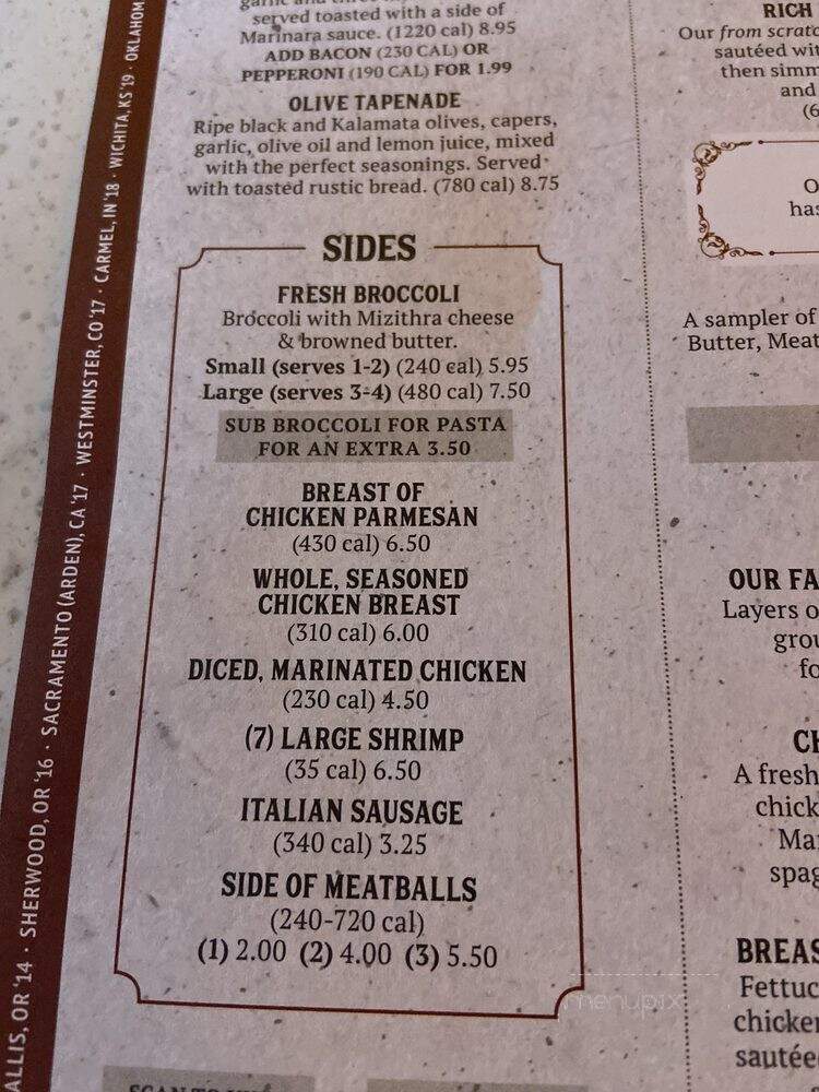 Old Spaghetti Factory - Indianapolis, IN menu_pic