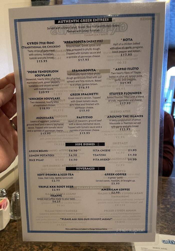 Greek Islands Restaurant - Indianapolis, IN menu_pic