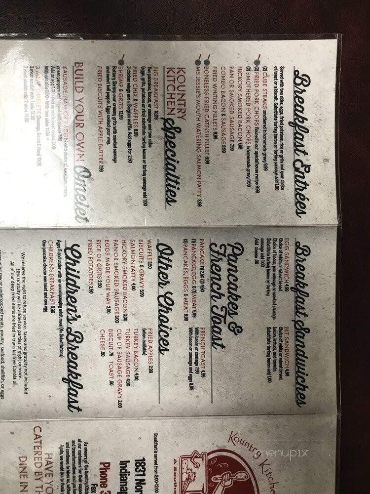 Country Kitchen Soulfood Place - Indianapolis, IN menu_pic