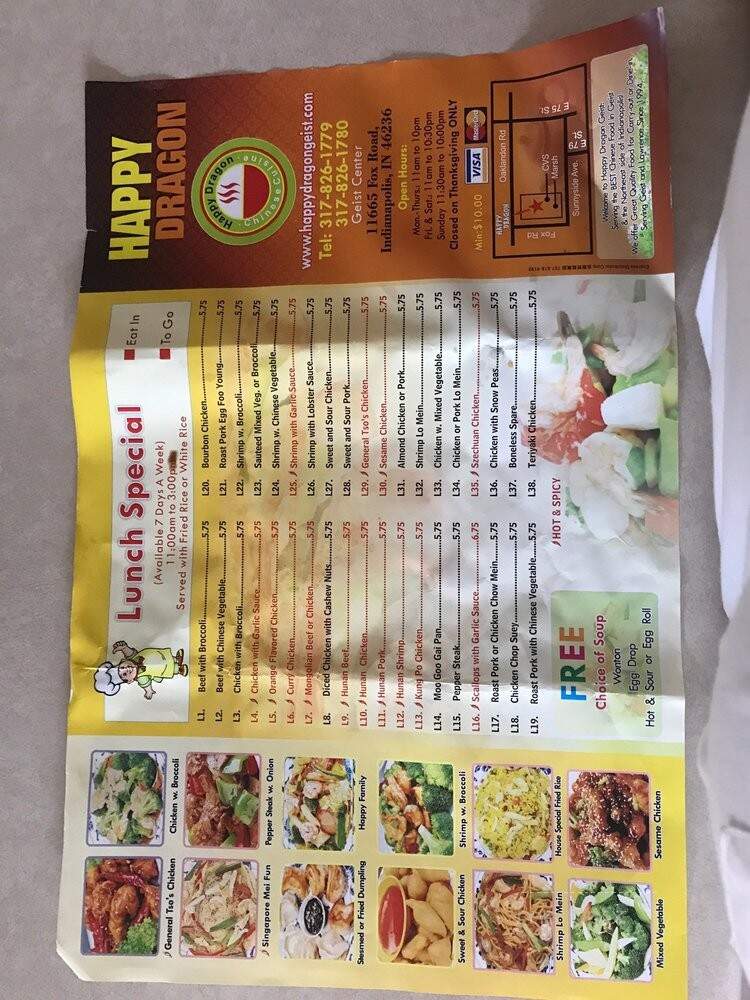 Happy Dragon - Indianapolis, IN menu_pic