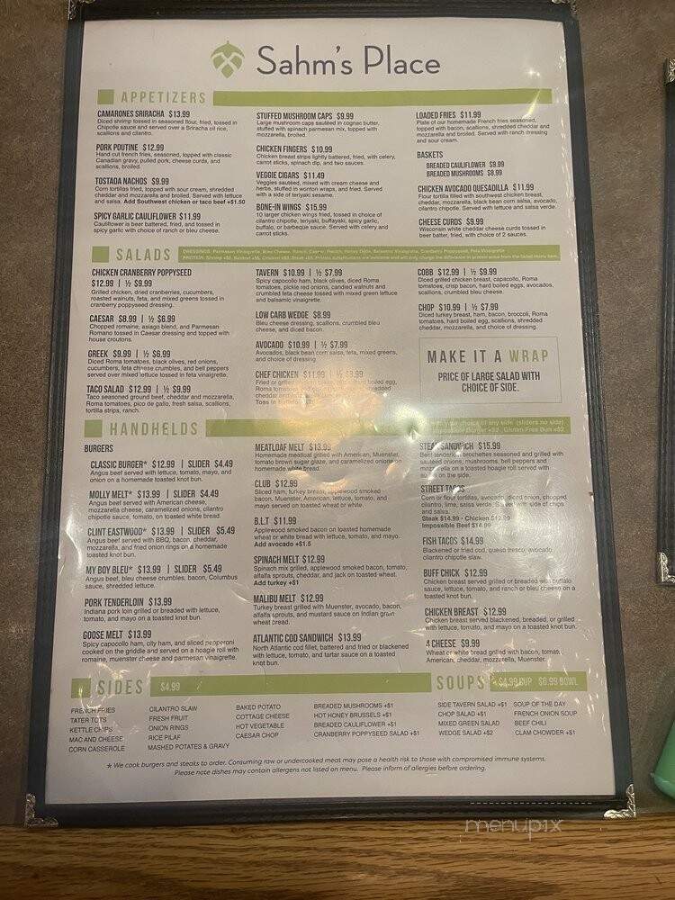 Sahm's Place - Indianapolis, IN menu_pic
