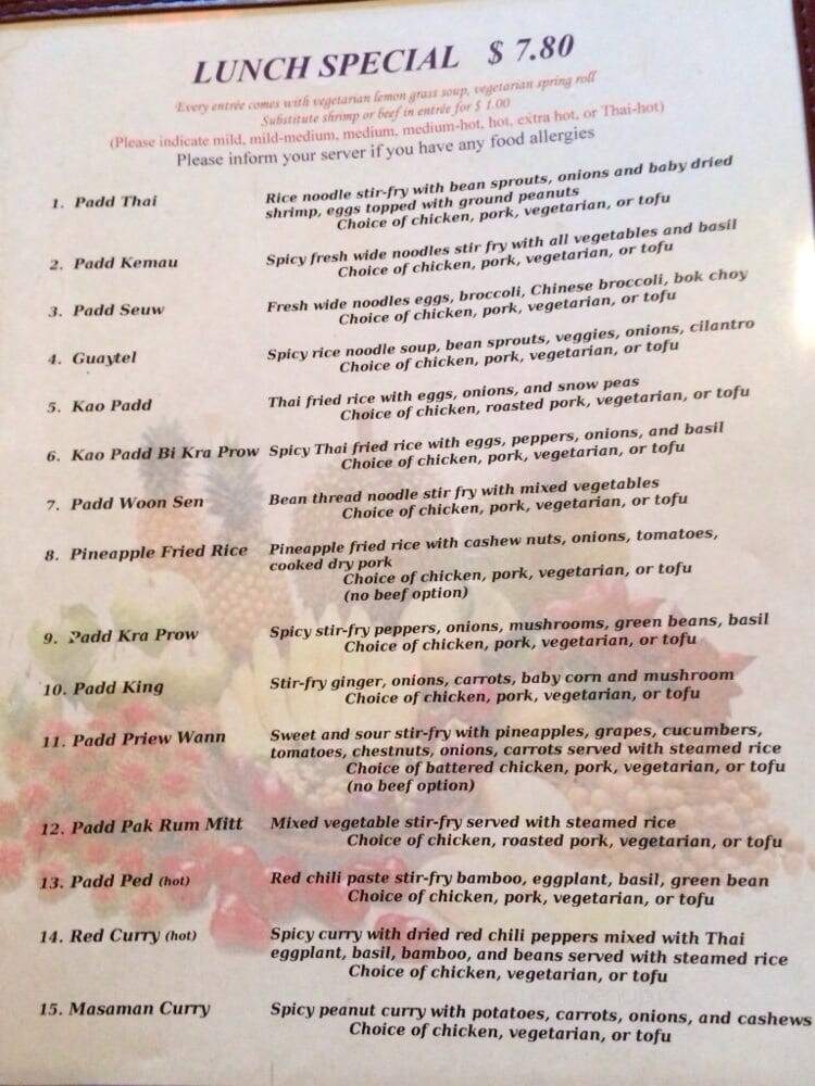 Thai Spice - Indianapolis, IN menu_pic