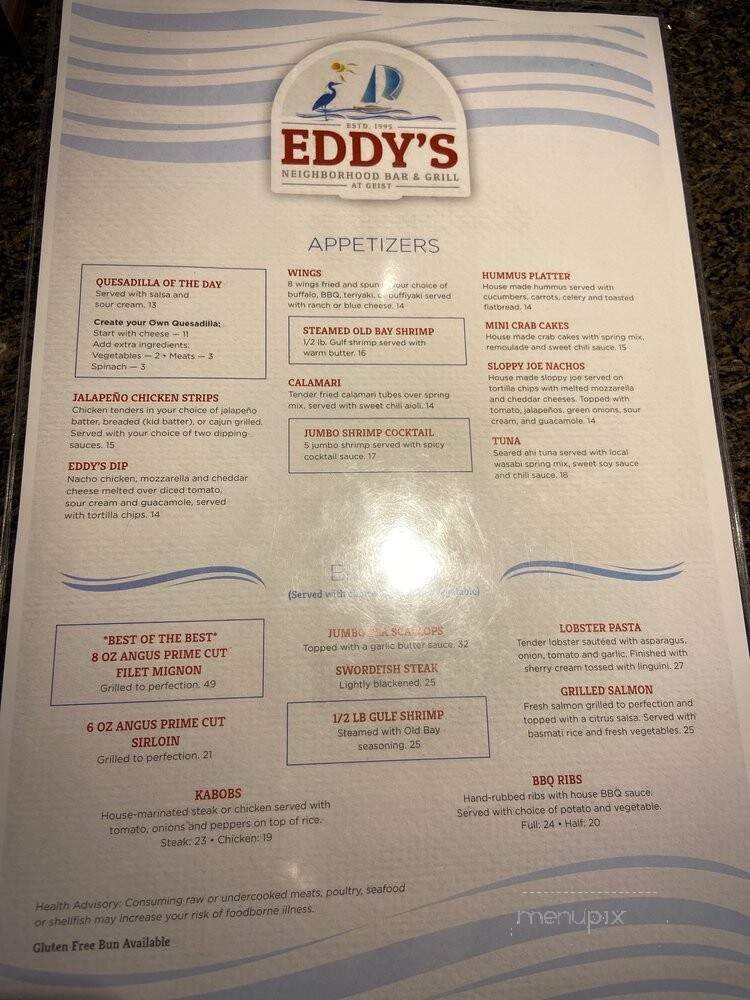 Eddey's Neighborhood Bar - Indianapolis, IN menu_pic