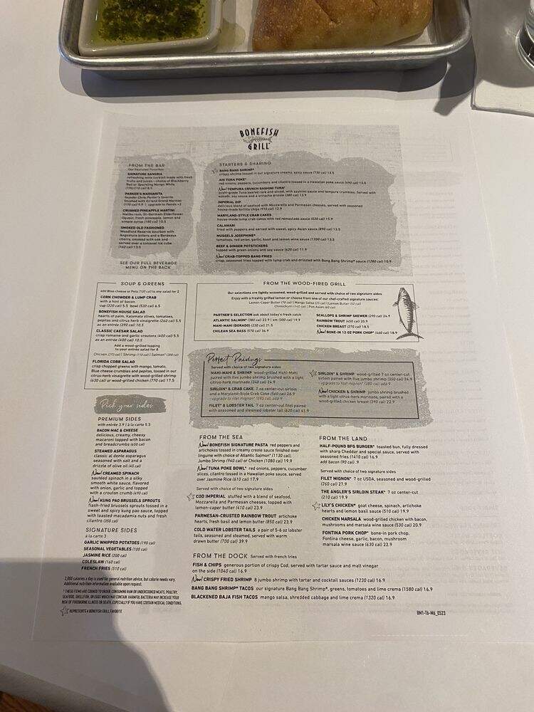 Bonefish Grill - Indianapolis, IN menu_pic