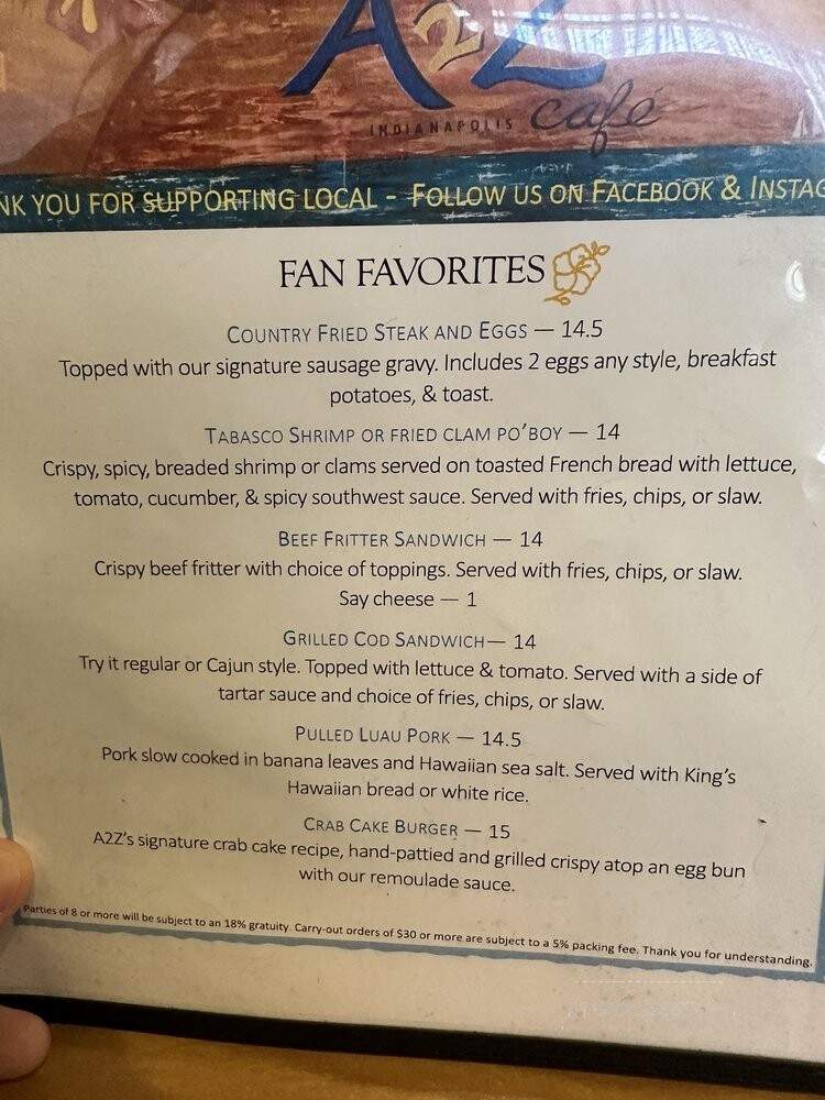 A2z Cafe - Indianapolis, IN menu_pic