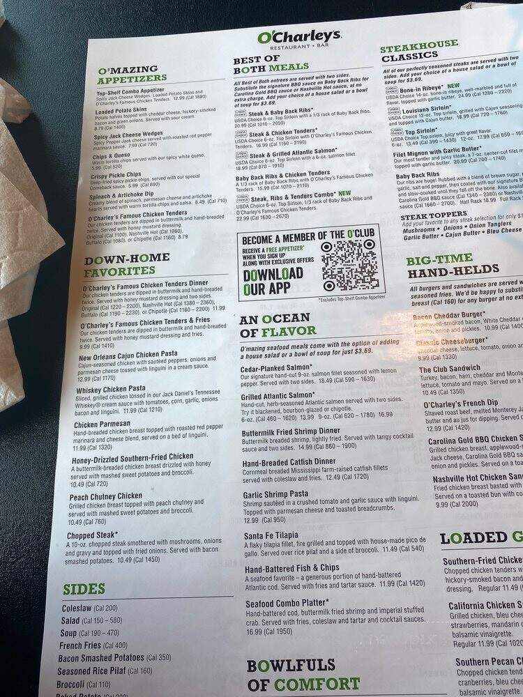 O'Charley's - Indianapolis, IN menu_pic