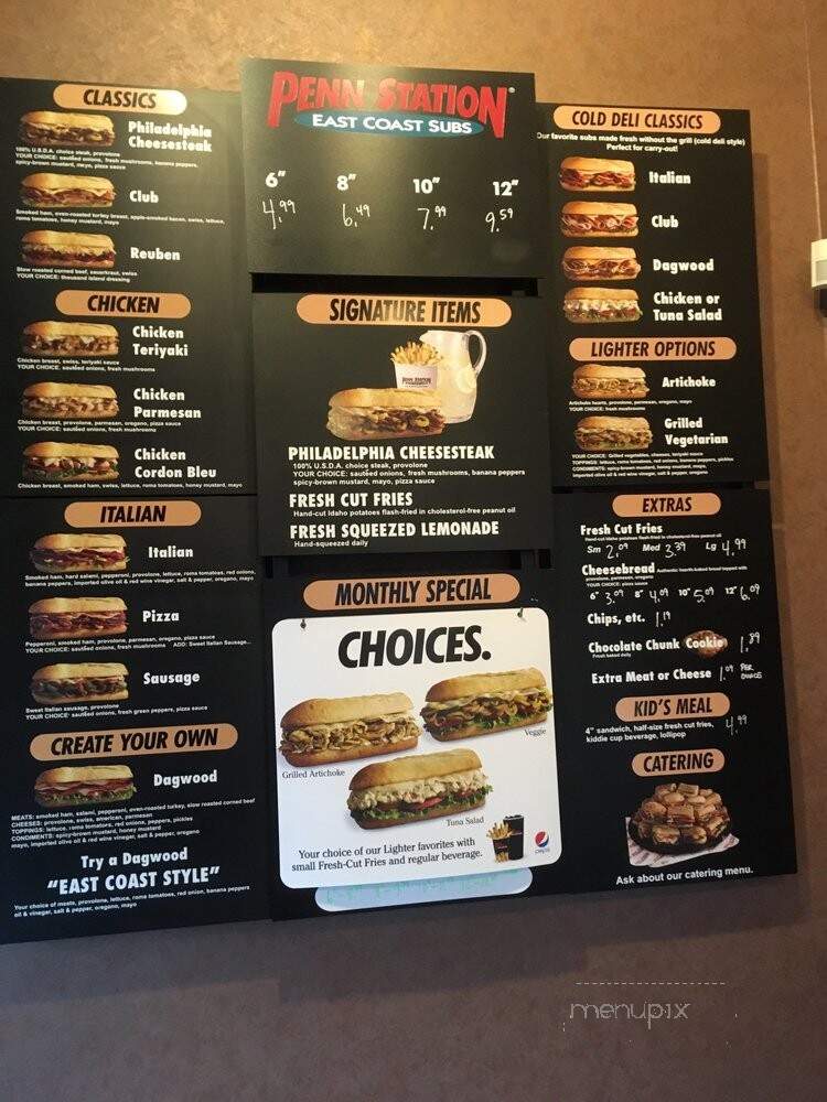 Penn Station East Coast Subs - Indianapolis, IN menu_pic