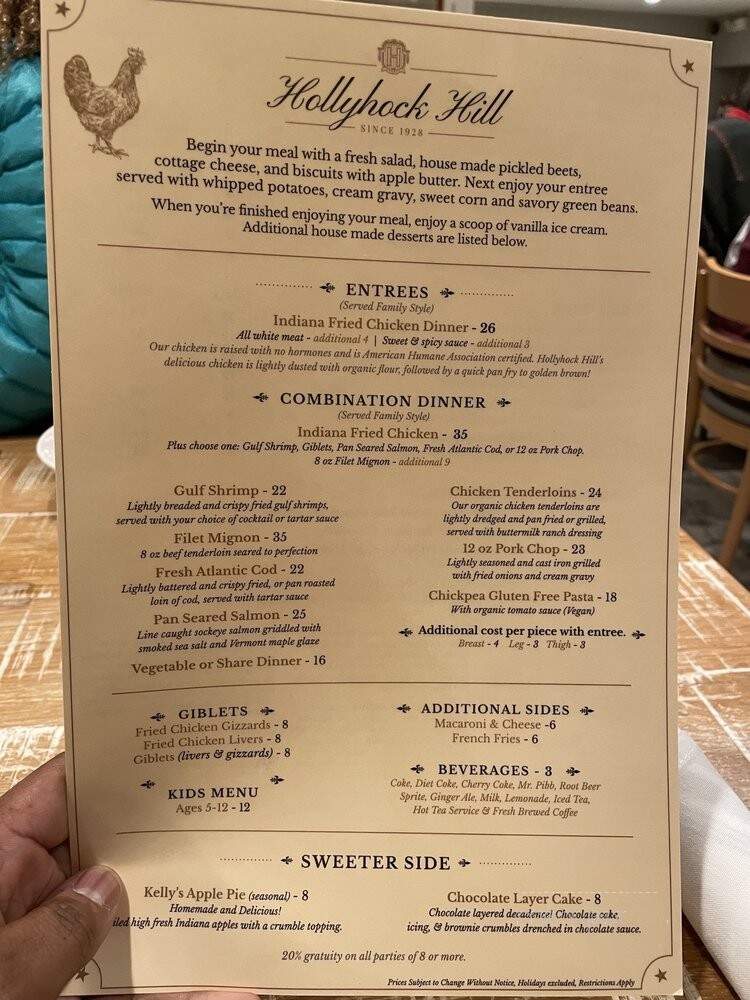 Hollyhock Hill - Indianapolis, IN menu_pic