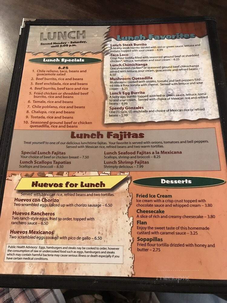 Los Rancheros - Indianapolis, IN menu_pic