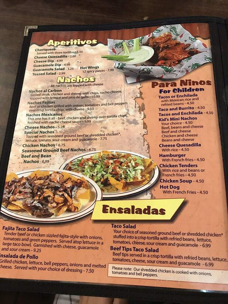 Los Rancheros - Indianapolis, IN menu_pic