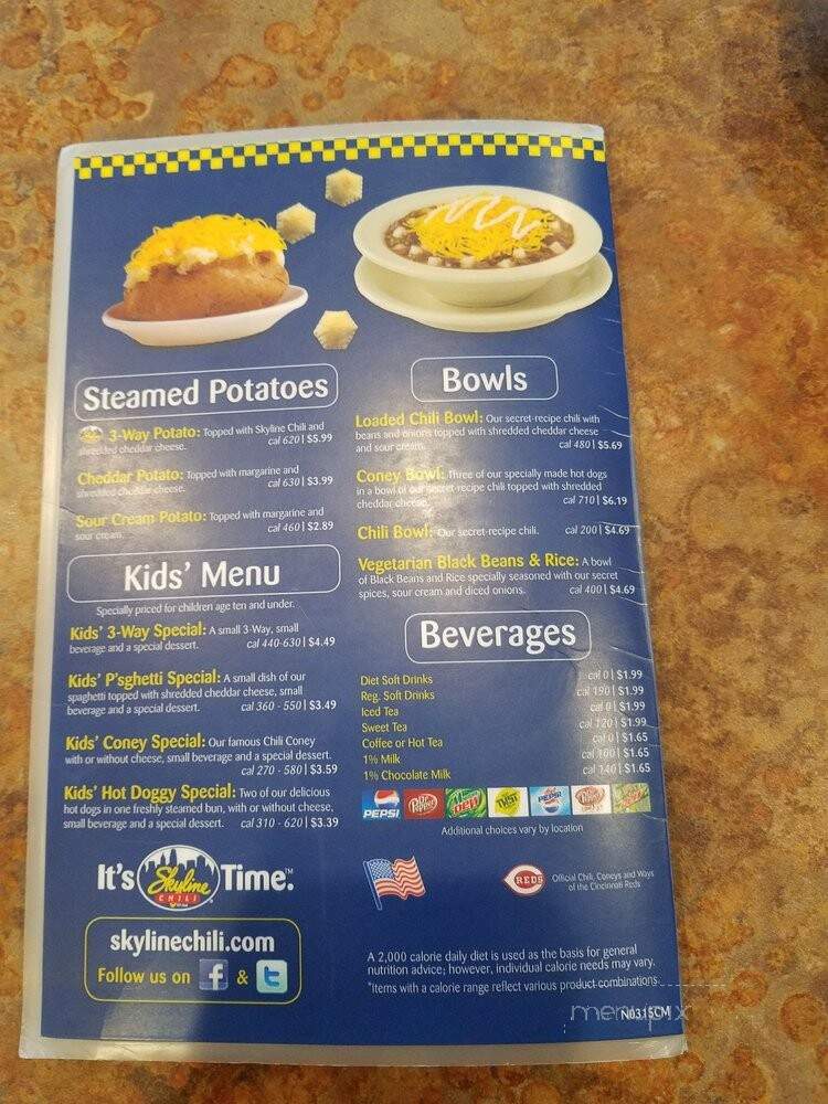 Skyline Chili - Indianapolis, IN menu_pic